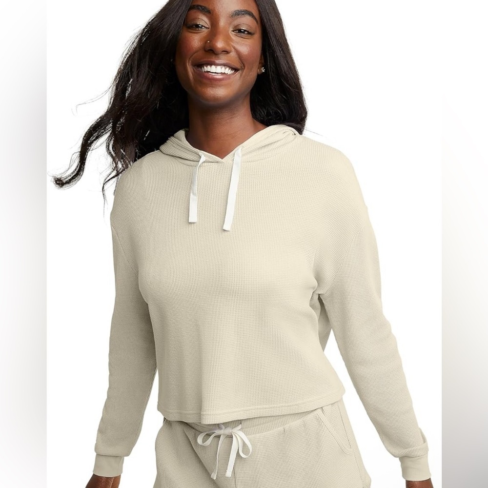 Hanes Cream Crop Relaxed Sweatshirt
